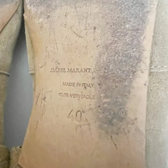 ISABEL MARANT ETOILE Suede Tan Gaucho Ankle Boots size 40 - Picture 11 of 12